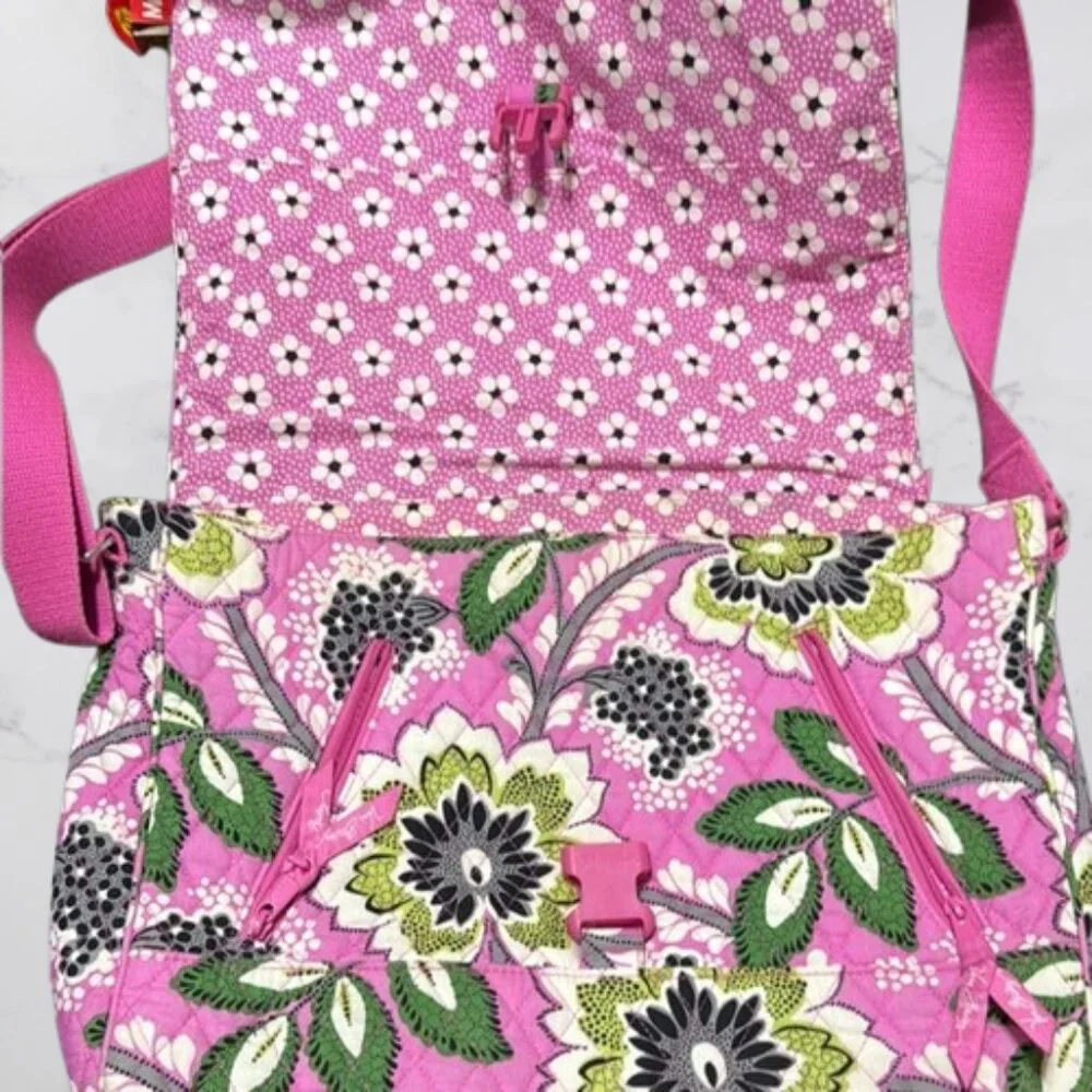 VERA BRADLEY Pricilla Pink Laptop Messenger Crossbody